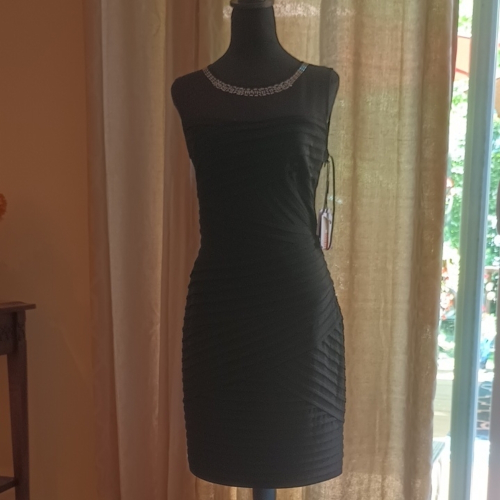 Calvin Klein Gray Ribbed Sleeveless Sheath Mini Dress